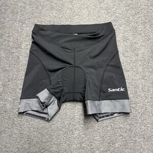NWT Santic Cycling Padded Shorts Womens Medium Black/Gray Breathable